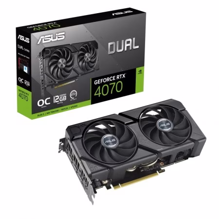 ASUS Dual GeForce RTX 4070 EVO OC Edition 12GB GDDR6X 192-bit 21 Gbps Grahpic card,  5888 CUDA Cores, Max Resolution 7680 x 4320, Max  Clock 2550 MHz, 2.5 Slot, Black | 90YV0J15-M0NA00 thumbnail 6