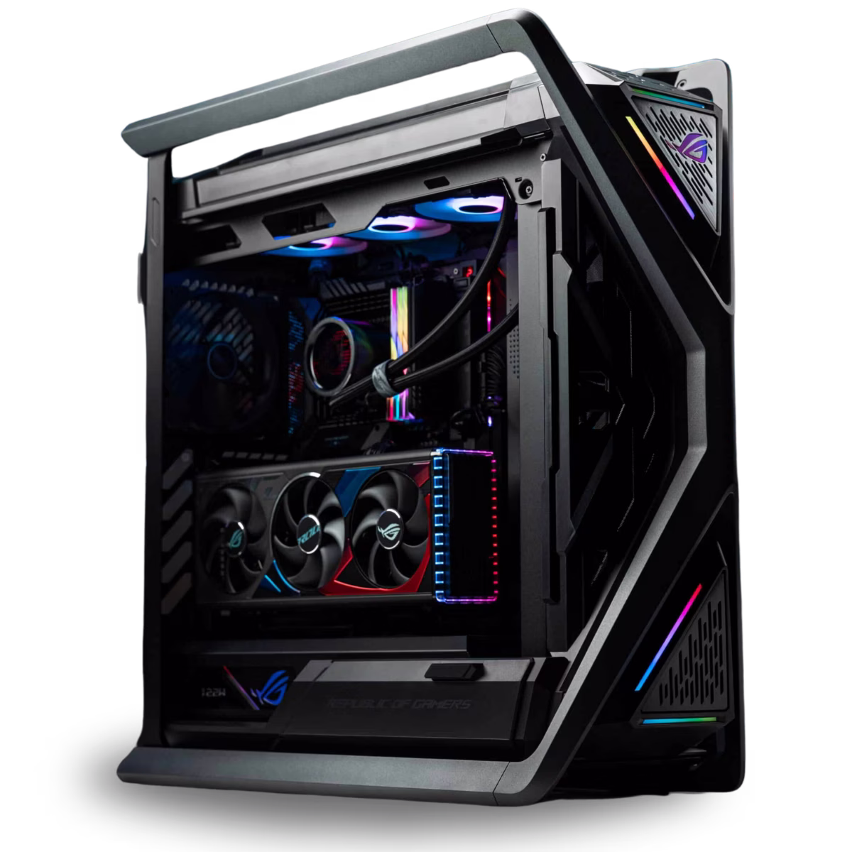 BTF Hidden Connector Gaming PC Powered By ASUS, i9 14900KS 14th Gen, Nvidia 4090 24GB, 128GB (4x34GB) 6400 Mhz RAM, 4 TB NVMe SSD, AIO Cooler, 1600W, WiFi+BT  thumbnail 3