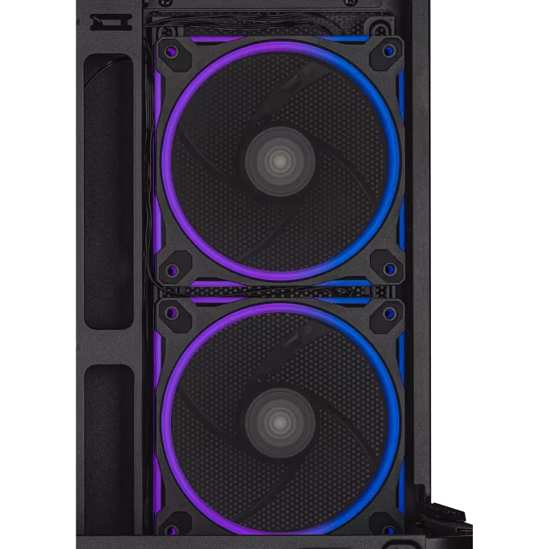 ASUS Prime AP202 ARGB mATX Case, Curved Tempered Glass Panel, Integrated ARGB Light Band, 3x ARGB Fans, Supports mATX Motherboard, 360mm AIO Cooler, 420mm Graphics Card, Black | 90DC00P0-B19000 thumbnail 4