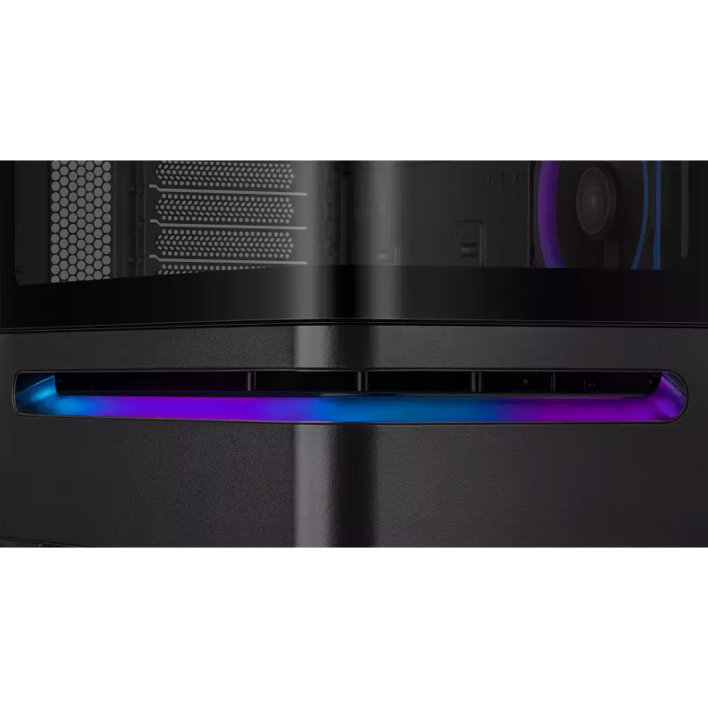 ASUS Prime AP202 ARGB mATX Case, Curved Tempered Glass Panel, Integrated ARGB Light Band, 3x ARGB Fans, Supports mATX Motherboard, 360mm AIO Cooler, 420mm Graphics Card, Black | 90DC00P0-B19000 thumbnail 8