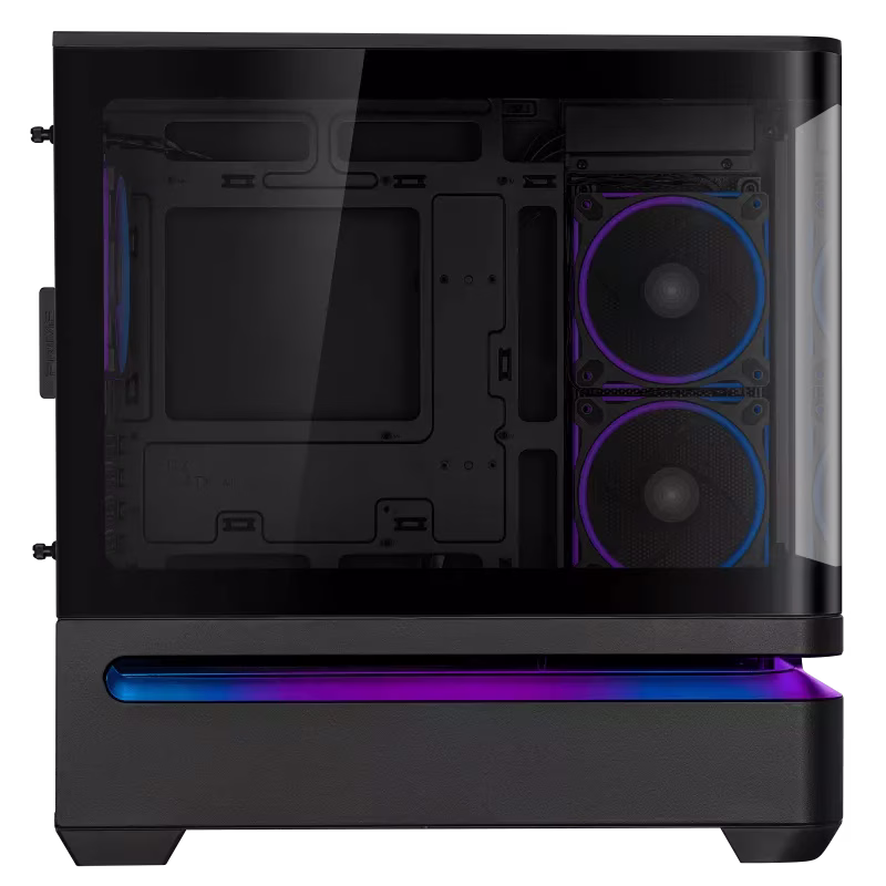 ASUS Prime AP202 ARGB mATX Case, Curved Tempered Glass Panel, Integrated ARGB Light Band, 3x ARGB Fans, Supports mATX Motherboard, 360mm AIO Cooler, 420mm Graphics Card, Black | 90DC00P0-B19000 thumbnail 10