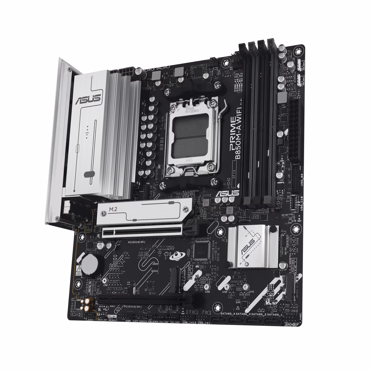 ASUS PRIME B850M-A WIFI Motherboard: AM5 Ryzen 9000 Ready, PCIe 5.0, DDR5 8000+MHz (OC), WiFi 6E, 2.5Gb LAN, Micro-ATX, AI PC Ready | 90MB1LN0-M0EAY0 thumbnail 2