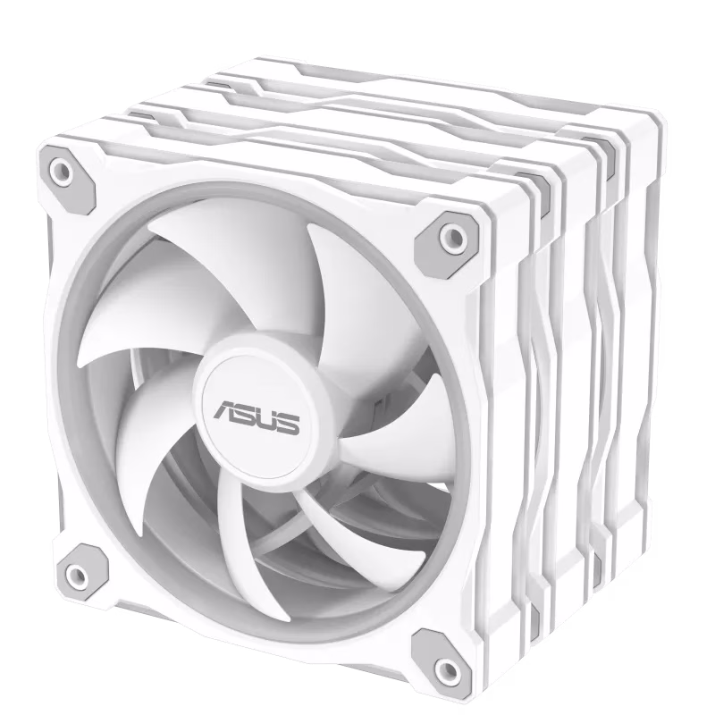 ASUS Prime MR120 ARGB Reverse 120mm White Case Fan - Triple Pack, 1600 rpm (+/-10%) Speed, 58 CFM Airflow, 1.38 mm H2O Pressure, 23 dB(A) Noise Level | 90DA00L3-B09020 thumbnail 4