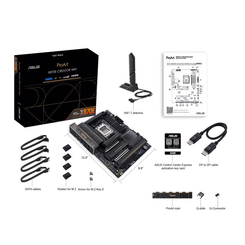 ASUS ProArt X870E-CREATOR WIFI AM5 DDR5 Motherboard, 4 x DIMM slots, max. 192GB, 4 x M.2  and 4 x SATA, PCIe 5.0, Dual USB4, Dual Ethernet & WiFi 7, AI Technologies, ProArt Creator Hub | 90MB1IG0-M0EAY0 thumbnail 6