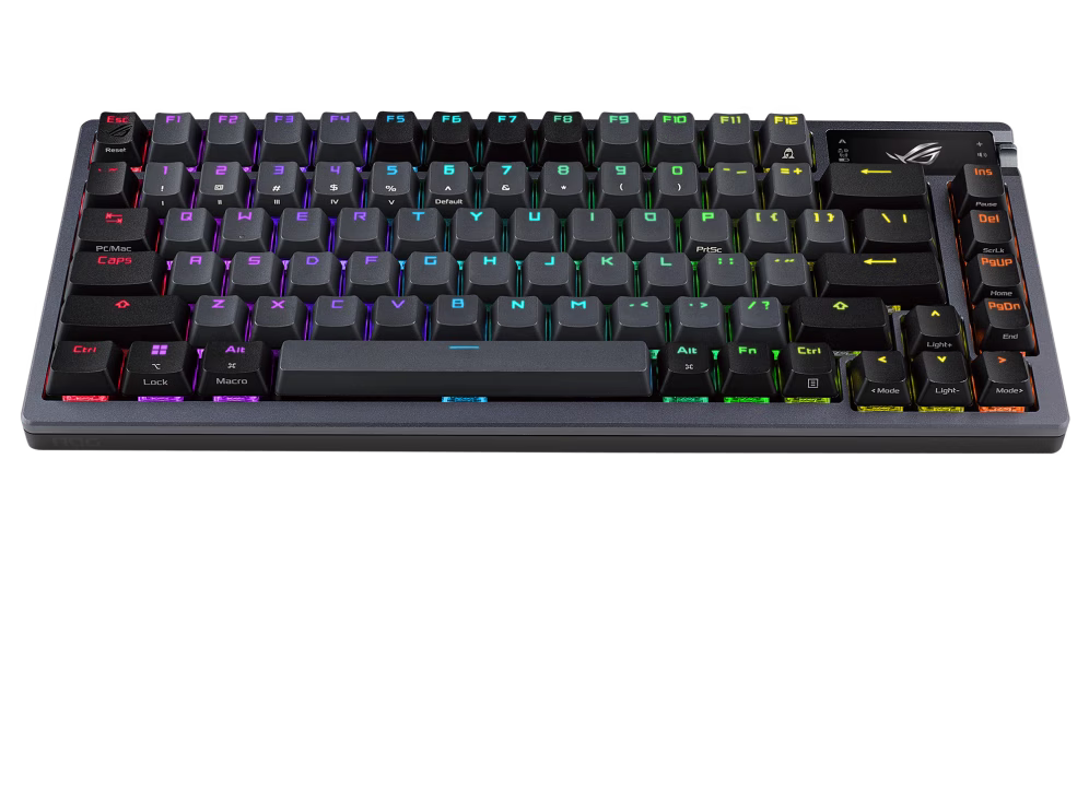 ASUS ROG Azoth 75% DIY Custom RGB Wireless Gaming Keyboard, OLED Display, Tri-mode Connection, Hot-Swappable ROG NX Red Switches & Keyboard Stabilizers, US ENG Layout, Black | 90MP0316-BKUA01 thumbnail 9