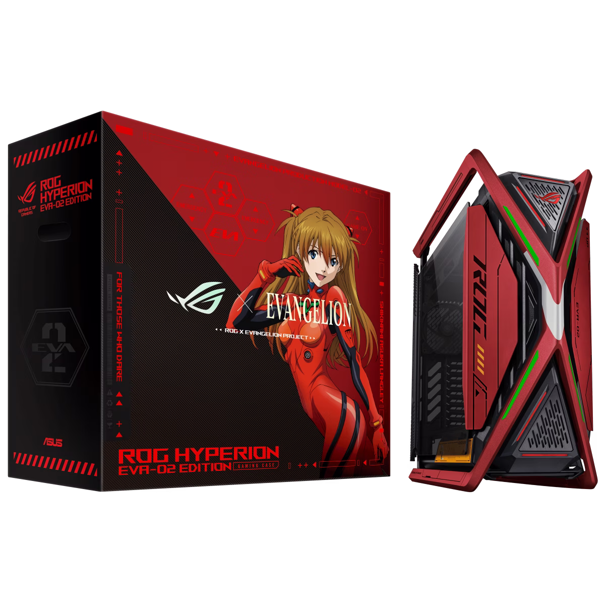 ASUS ROG Hyperion EVA-02 Edition aRGB EATX Full Tower Chassis, Up to 420mm Radiator & 7x Fan Support, 4x Pre-Installed Fan, 4x USB 3.2Gen1, USB-C 3.2 Gen2, Red/Black | 90DC00F4-B39000 thumbnail 4