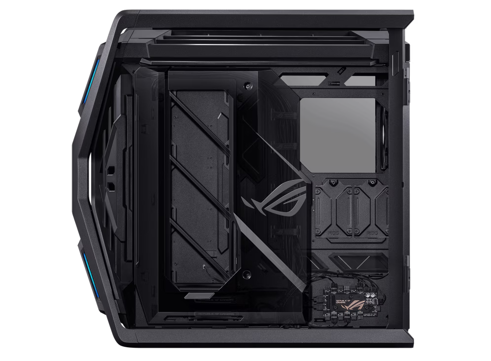 ASUS ROG Hyperion GR701 E-ATX PC Computer Case, Tempered Glass Side Panels, Up to 420mm Dual Radiator, 4x140mm Fans, Metal GPU Holder, Compnent Storage, ARGB Fan Hub, 60W Fast Charging, Black | 90DC00F0-B39000 thumbnail 5