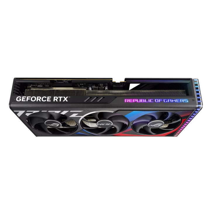Asus ROG Strix GeForce RTX 4080 SUPER OC Edition Graphics Card, 16GB GDDR6X 256-Bit Memory, 2640 MHz Boost Clock, 23 Gbps Memory Speed, 10240 CUDA Cores, PCI Express 4.0 | 90YV0KB0-M0NA00 thumbnail 4