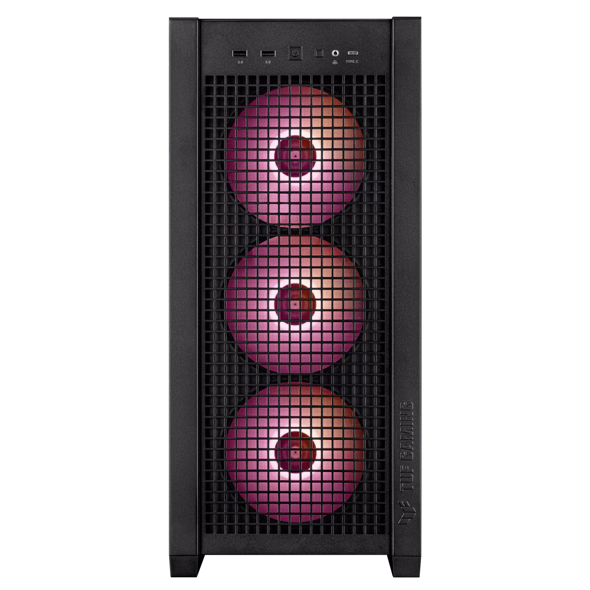 ASUS TUF Gaming GT302 aRGB Mid Tower Computer Case, 4x Pre-Installed Fan 140mm aRGB Fans, Up to 360mm Radiator & 7x Fan Support, 1x 3.5mm, 2x USB-A, & 1x USB-C I/O, Black | 90DC00I0-B19000 thumbnail 8