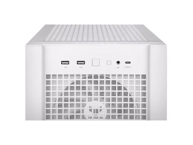 ASUS TUF Gaming GT302 ARGB Mid Tower Computer Case, 4x Pre-Installed Fan 140mm ARGB Fans, Up To 360mm Radiator & 7x Fan Support, 1x 3.5mm, 2x USB-A, & 1x USB-C I/O, White | 90DC00I3-B19000 thumbnail 8