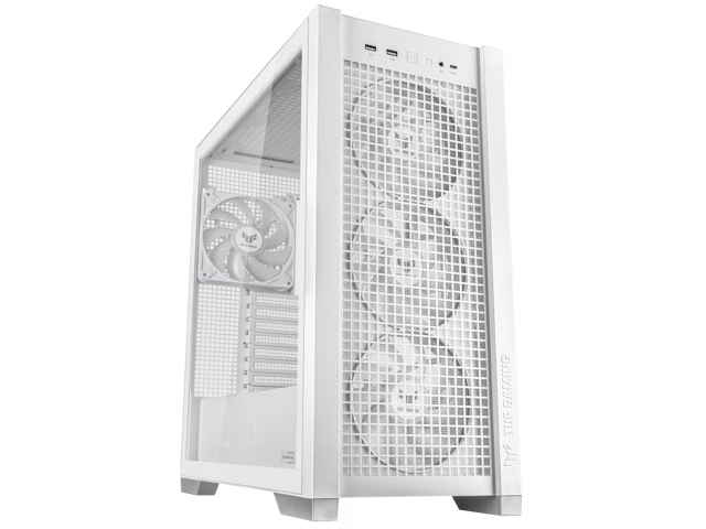 ASUS TUF Gaming GT302 ARGB Mid Tower Computer Case, 4x Pre-Installed Fan 140mm ARGB Fans, Up To 360mm Radiator & 7x Fan Support, 1x 3.5mm, 2x USB-A, & 1x USB-C I/O, White | 90DC00I3-B19000 thumbnail 5