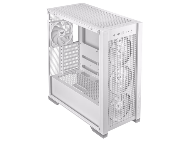 ASUS TUF Gaming GT302 ARGB Mid Tower Computer Case, 4x Pre-Installed Fan 140mm ARGB Fans, Up To 360mm Radiator & 7x Fan Support, 1x 3.5mm, 2x USB-A, & 1x USB-C I/O, White | 90DC00I3-B19000 thumbnail 9