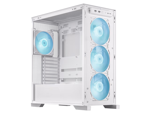 ASUS TUF Gaming GT302 ARGB Mid Tower Computer Case, 4x Pre-Installed Fan 140mm ARGB Fans, Up To 360mm Radiator & 7x Fan Support, 1x 3.5mm, 2x USB-A, & 1x USB-C I/O, White | 90DC00I3-B19000 – Buy Online