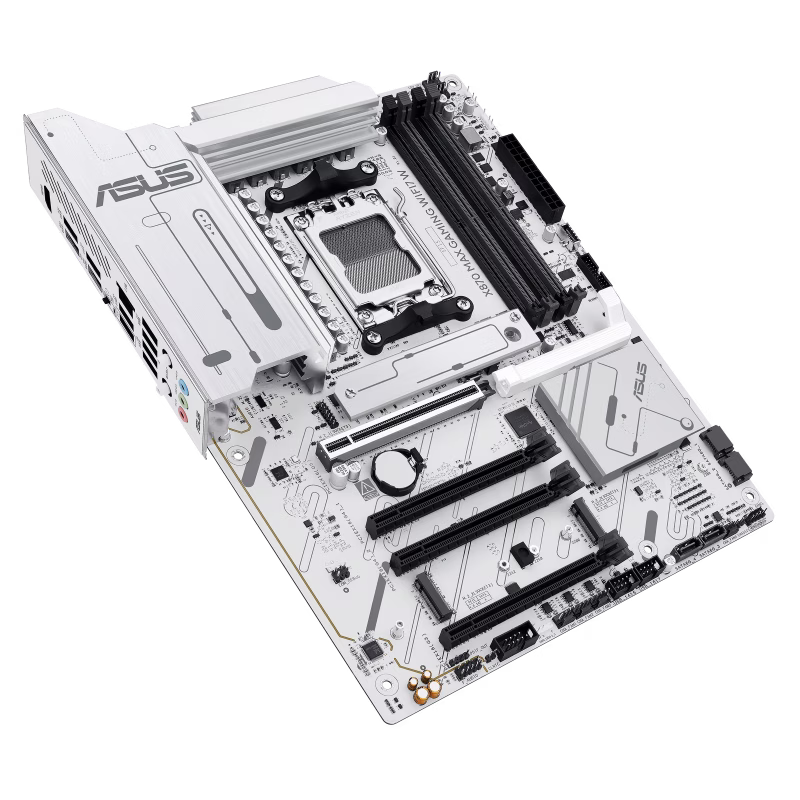 ASUS X870 MAX GAMING WIFI7 W AM5 White ATX Motherboard, AI PC-ready, PCIe 5.0 x16, 4x DIMM slots, max. 256GB, DDR5 upto 8000+MT/s(OC),  3 x M.2 slots 4x SATA 6Gb/s ports,  2.5Gb Ethernet ASUS LANGuard, Wi-Fi 7, 10x USB ports, Realtek 7.1 | 90MB1LZ0-M0EAY0 thumbnail 3