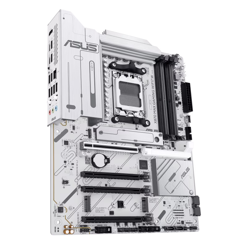 ASUS X870 MAX GAMING WIFI7 W AM5 White ATX Motherboard, AI PC-ready, PCIe 5.0 x16, 4x DIMM slots, max. 256GB, DDR5 upto 8000+MT/s(OC),  3 x M.2 slots 4x SATA 6Gb/s ports,  2.5Gb Ethernet ASUS LANGuard, Wi-Fi 7, 10x USB ports, Realtek 7.1 | 90MB1LZ0-M0EAY0 thumbnail 4