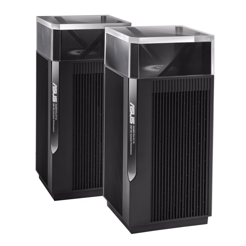 ASUS ZenWiFi Pro ET12 AX11000 Mesh System, 4804 Mbps Speed, Wi-Fi 6E, Alexa, 2.5G Tri-Band, 2x GigETH LAN / 1x ETH WAN, Black | 90IG05Z0-MO3A10 thumbnail 2