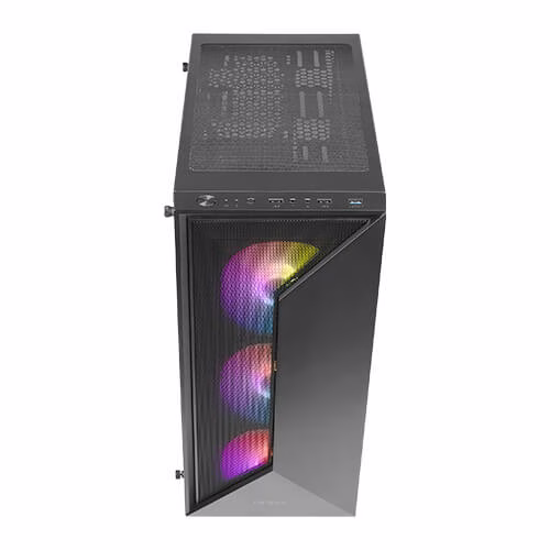 ANTEC NX320 NX Series-Mid Tower Gaming Case, Tempered Glass Side Panel, 3 x 120 mm ARGB Fans, Black | NX320 image