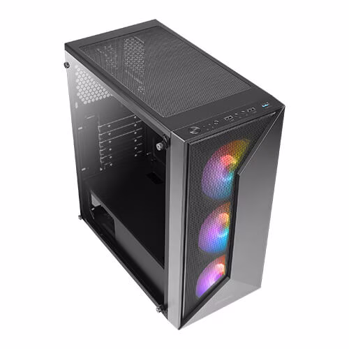 ANTEC NX320 NX Series-Mid Tower Gaming Case, Tempered Glass Side Panel, 3 x 120 mm ARGB Fans, Black | NX320 thumbnail 3