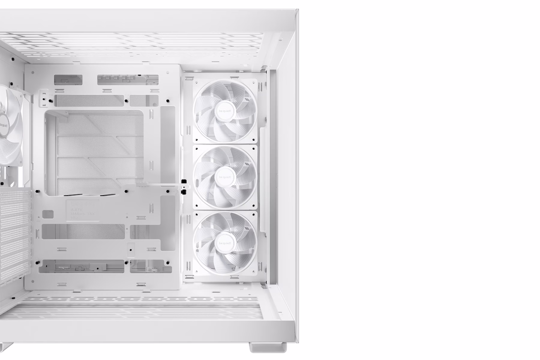 Be Quiet! Light Base 600 LX ATX Computer Case, Dual layout, Fully Windowed Front & Side Panel, 4x Light Wings LX 120mm Pre-Installed Fan, Up to ATX Motherboard & 360mm Radiator & 10x Fan Max Support, White | BGW68 thumbnail 5