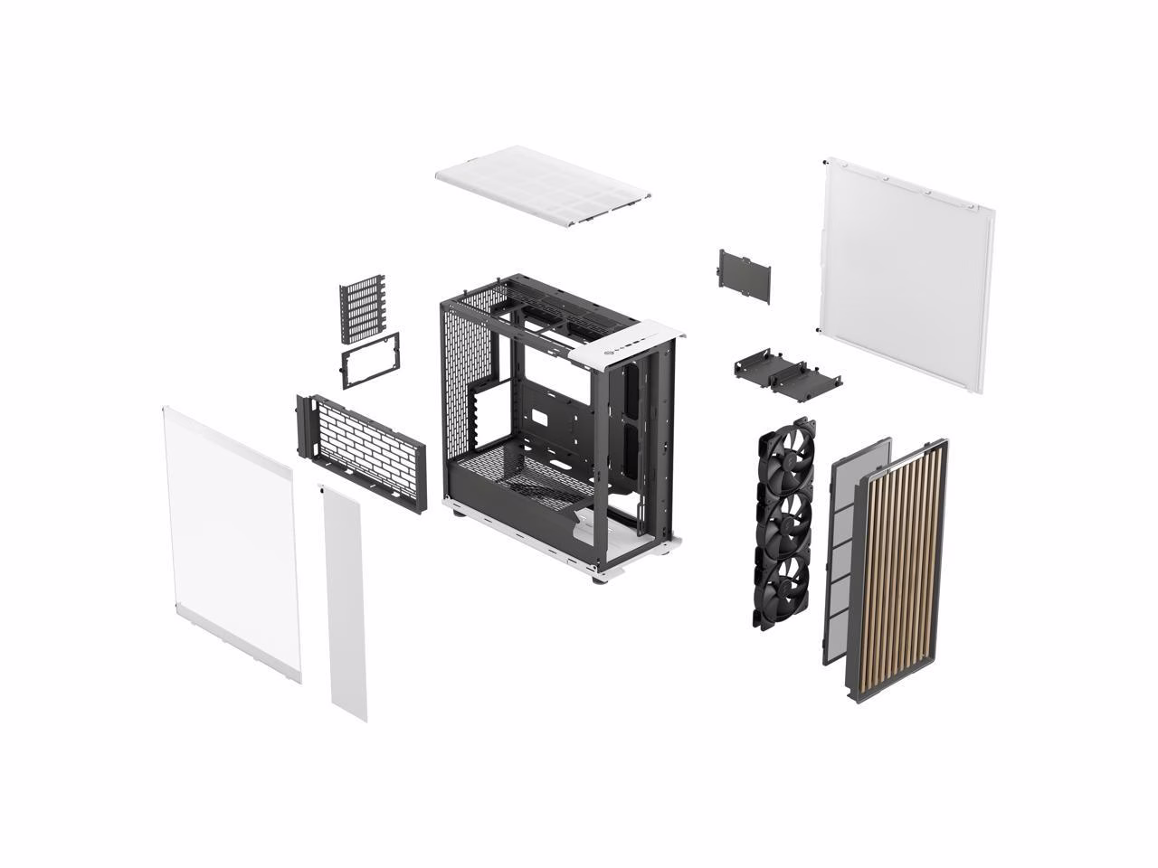 Fractal Design North XL ATX mATX Mid Tower PC Case, Chalk White Chassis with Oak Front and Clear TG Side Panel, 3x Pre Installed 140 mm fan, 4x Drive mounts, 7x Expansion slots, Motherboard Supports Upto E-ATX  | FD-C-NOR1X-04 thumbnail 17