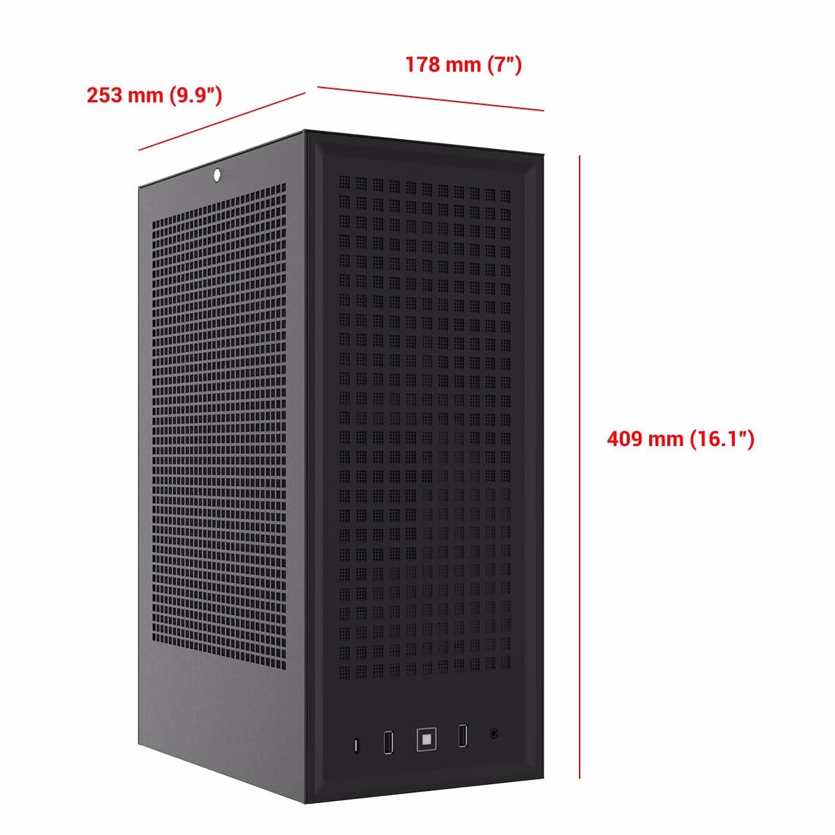 Hyte Revolt 3  Premium ITX Small Form Factor Case, Integrated handle, Upto 335mm GPU, Motherboard ITX, upto 280mm Cooler, Black | CS-HYTE-REVOLT3-B thumbnail 6