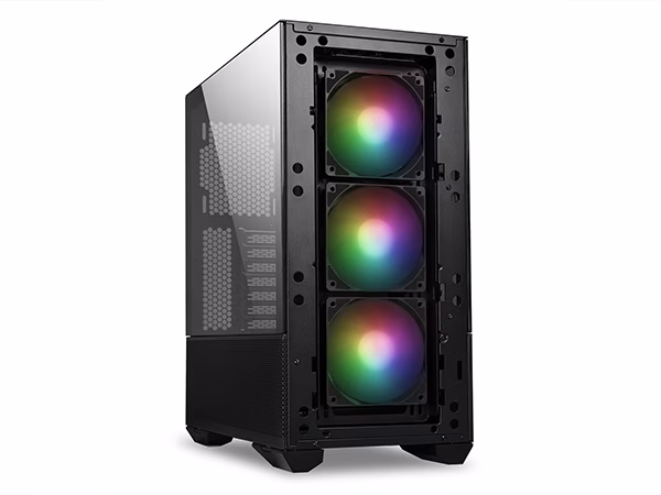 Lian Li LANCOOL II MESH RGB, Tempered Glass ATX Case, Steel+Tempered Glass Material, Up to 240mm Radiator Support, Honeycomb Vent, Black | G99.LAN2MRS.50 thumbnail 2