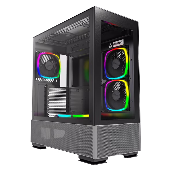 Montech Sky Two aRGB ATX Mid Tower Computer Cases, Black | SKY TWO thumbnail 2