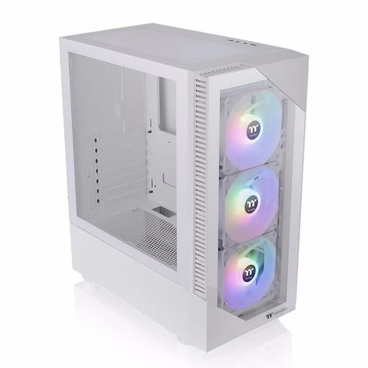 Thermaltake View 200 TG ARGB Mid Tower Chassis, Front 3x 120 x 120 x 25 mm ARGB Lite fan (1000rpm, 22.3 dBA), USB 3.0 x 2, HD Audio x 1, White | CA-1X3-00M6WN-00 – Buy Online