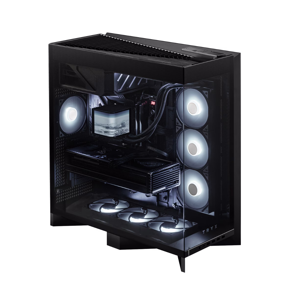 TRYX LUCA L70 Black Mid-tower E-ATX PC Case, 4mm Tempered Glass, Upto 8x 120mm Fans, Support ATX BTF motherboards, Includes Vertical GPU Bracket | C-L700N-NN0H-G0K thumbnail 2