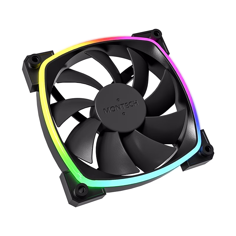 MONTECH AX120 PWM ARGB PC FAN, Black 120mm Fan, 800~1600RPM (??10%), Rifle bearing, 12V, 4-pin PWM + 3-pin ARGB | AX120 thumbnail 9