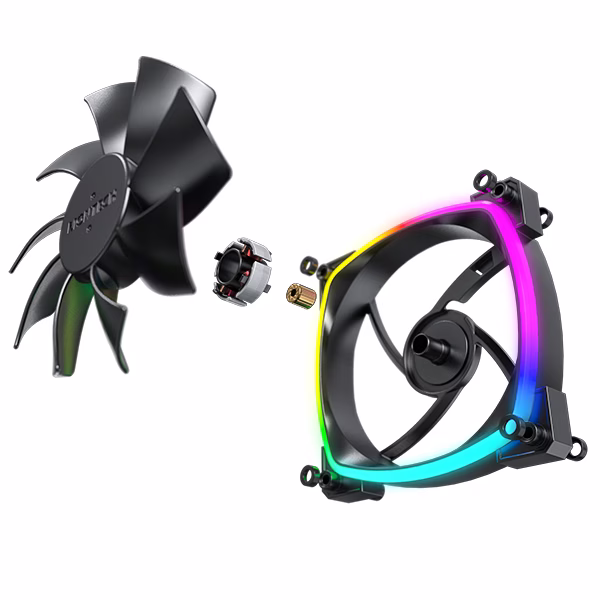 MONTECH AX120 PWM ARGB PC FAN, Black 120mm Fan, 800~1600RPM (??10%), Rifle bearing, 12V, 4-pin PWM + 3-pin ARGB | AX120 thumbnail 5