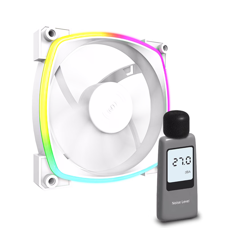 MONTECH AX120 PWM ARGB PC FAN, White 120mm Fan, 800~1600RPM (??10%), Rifle bearing, 12V, 4-pin PWM + 3-pin ARGB | AX120 – Buy Online