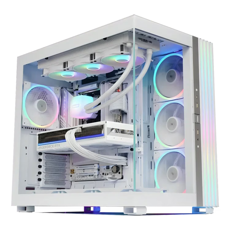 White Gaming & Workstation PC: AMD Ryzen 9 9950X3D (16 Cores) + ASUS RTX 5090 White OC 32GB GDDR7, 64GB DDR5 6000MHz, 2TB PCIe Gen5 NVMe (14,700MB/s), 360mm Light Loop White ARGB AIO, 1200W Gold ATX 3.1 PSU, WiFi 7 – Buy Online