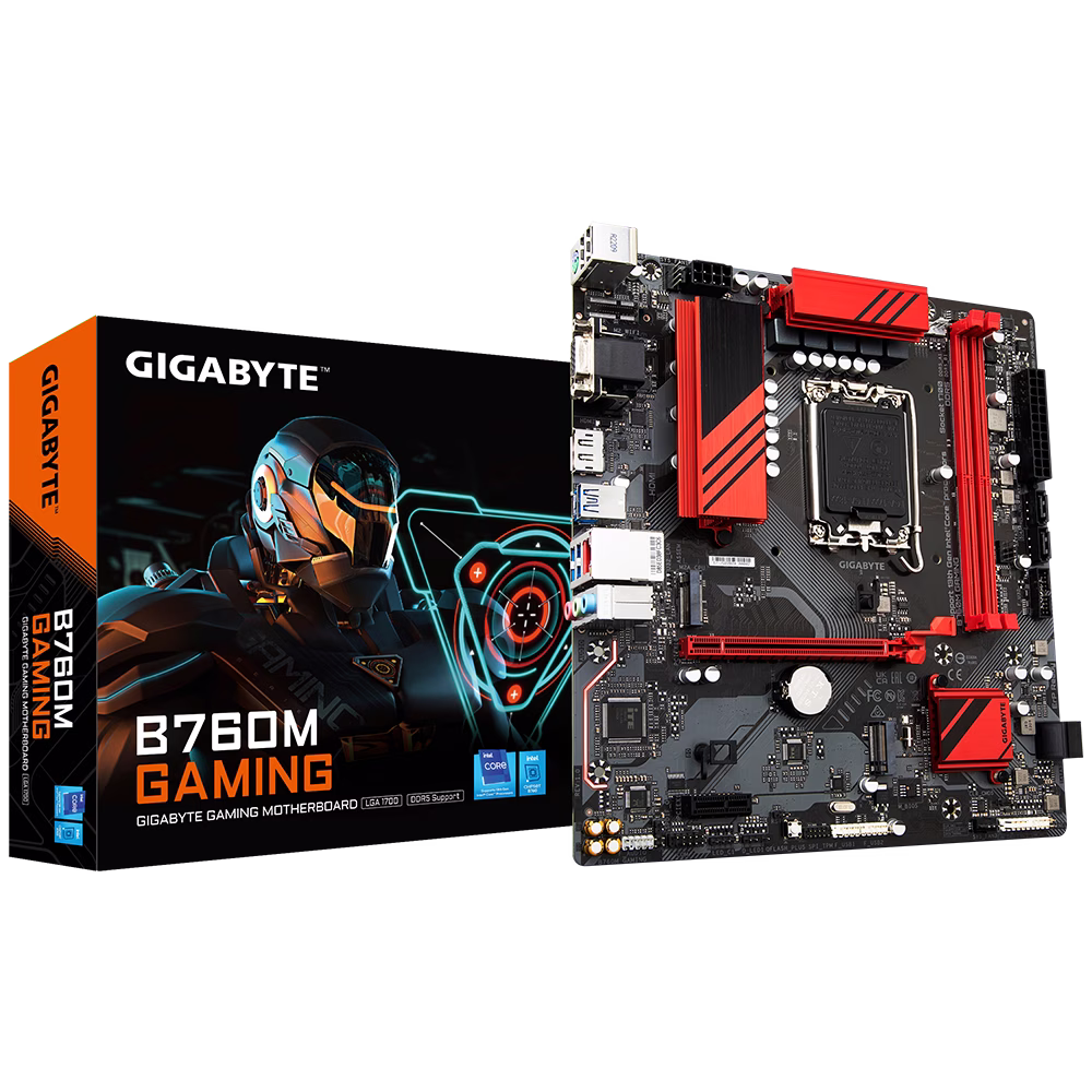 Gigabyte B760M GAMING Micro ATX Motherboard, Dual Channel DDR5, 2x DIMMs XMP Memory, 2x PCIe 4.0 x4 M.2 Connectors, 2.5GbE LAN, Rear USB-C 5Gb/s, DP, HDMI, D-Sub | 9MB76ME5-00-G10 – Buy Online