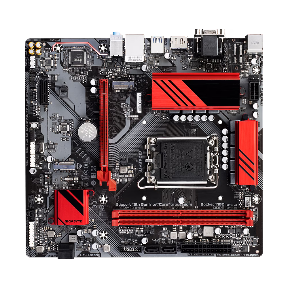 Gigabyte B760M GAMING Micro ATX Motherboard, Dual Channel DDR5, 2x DIMMs XMP Memory, 2x PCIe 4.0 x4 M.2 Connectors, 2.5GbE LAN, Rear USB-C 5Gb/s, DP, HDMI, D-Sub | 9MB76ME5-00-G10 thumbnail 3