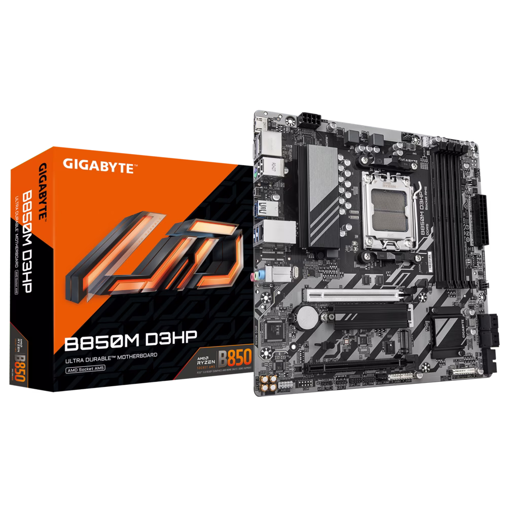 Gigabyte B850M D3HP AM5 ATX Motherboard, 4x DIMMs with AMD EXPO, Upto DDR5 8200(OC), 2x M.2 slots, 1x PCIe 5.0 x4, GbE LAN, EZ-Latch | B850M D3HP thumbnail 3