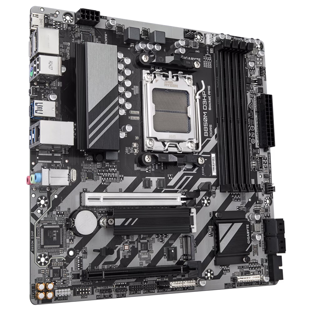 Gigabyte B850M D3HP AM5 ATX Motherboard, 4x DIMMs with AMD EXPO, Upto DDR5 8200(OC), 2x M.2 slots, 1x PCIe 5.0 x4, GbE LAN, EZ-Latch | B850M D3HP image
