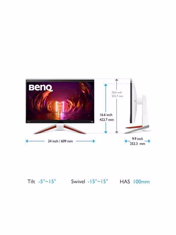 BenQ Mobiuz 27" 4K IPS UHD Gaming Monitor, 144Hz Refresh Rate, 1ms MPRT Response Time, AMD FreeSync, VESA Display HDR, 98% P3 Color Gamut, 16:9 Aspect Ratio, Built-in Speaker, Black | EX2710U thumbnail 4
