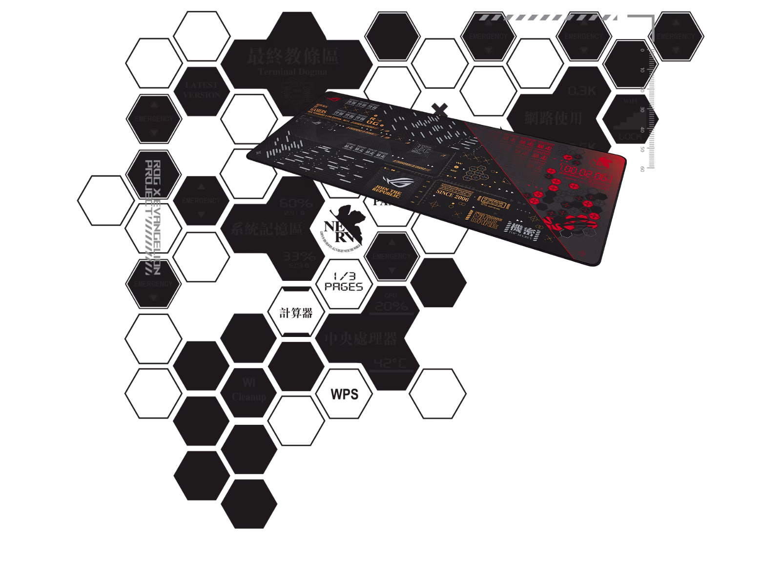 ASUS ROG Scabbard II EVA Edition is a gaming mouse pad with EVA-inspired design, protective nano coating for a water-, oil-and dust-repellent surface 90MP02R0-BPUA00 thumbnail 3