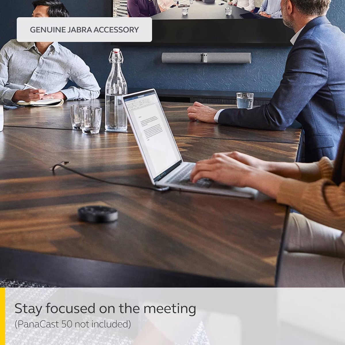 Jabra 8220-209 PanaCast 50 Remote Control - Simplistic Remote Control for PanaCast 50 Video Bar - All In One Remote Control for Easy-In-Room Operation with Volume Adjustment - Black 8220-209 image