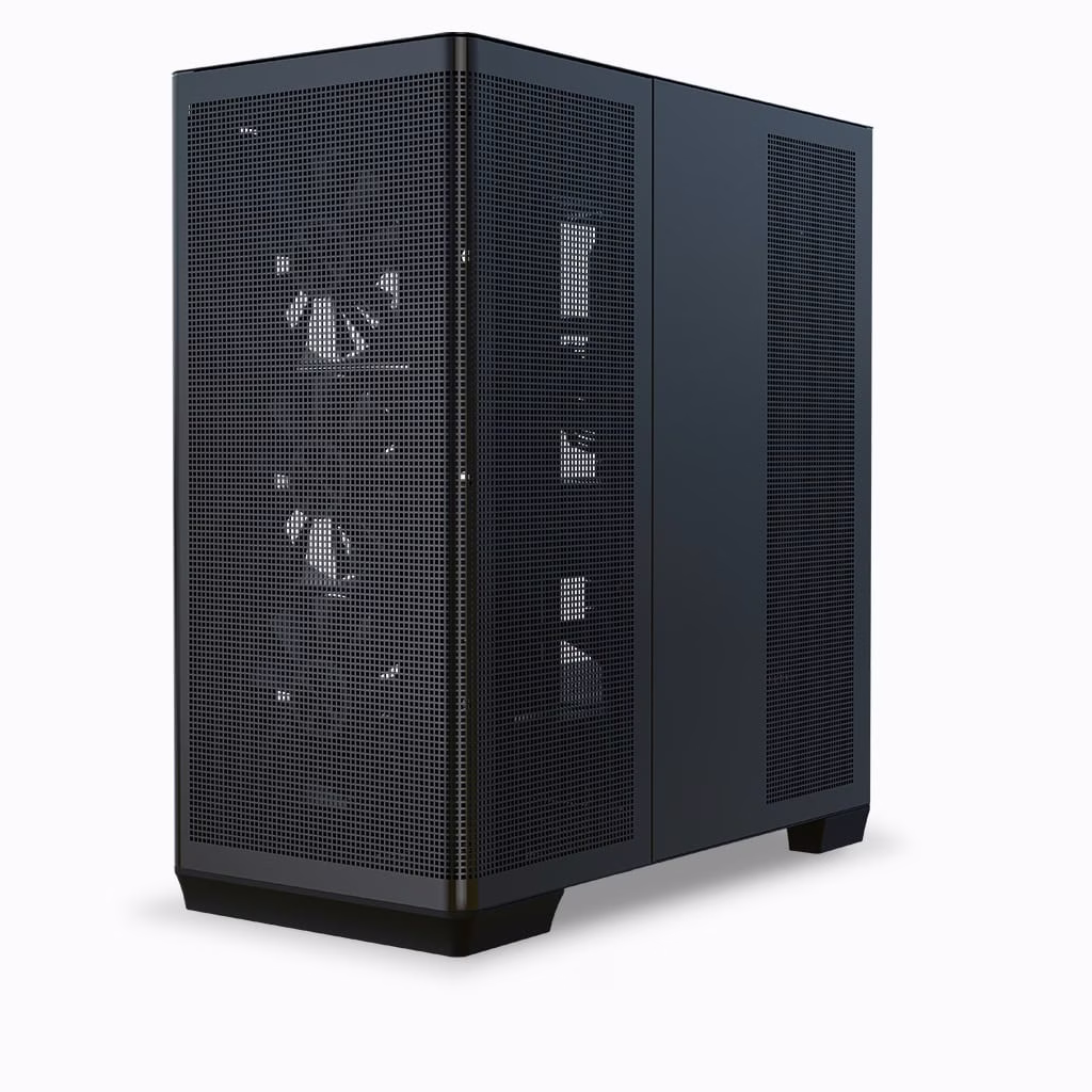 APNX C1-R C1-R-BK-v3 ATX Mid Tower Computer Case, 4x Pre-Installed 120mm PWM Fans, Up To 360mm Radiators, 0.8mm Steel Thickness, Vertical GPU Holder Kit, Black | APCM-CR01343.11 thumbnail 2
