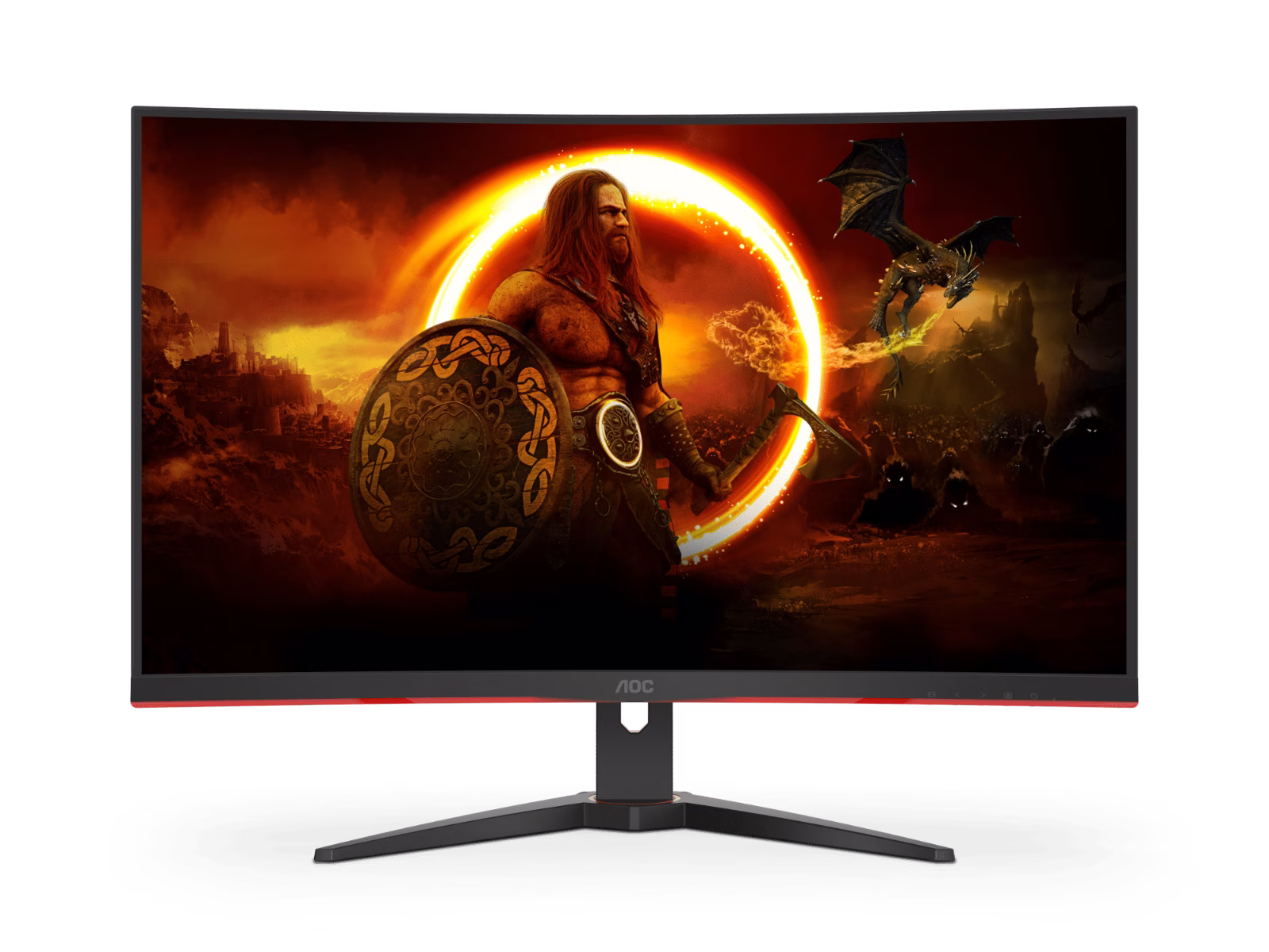 AOC C32G2ZE2 Gaming Curved Monitor, 31.5" FHD VA Display, 250Hz Refresh Rate, 0.5ms Response Time, 1500R Curvature, AMD FreeSync Premium Technology, 16.7m Display Colors, Black | C32G2ZE2/79 image