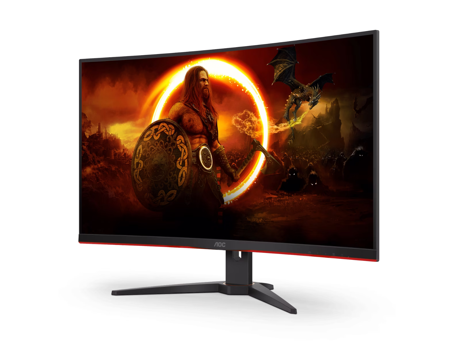 AOC C32G2ZE2 Gaming Curved Monitor, 31.5" FHD VA Display, 250Hz Refresh Rate, 0.5ms Response Time, 1500R Curvature, AMD FreeSync Premium Technology, 16.7m Display Colors, Black | C32G2ZE2/79 thumbnail 2