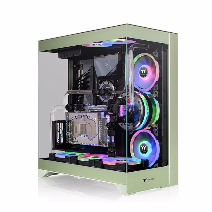 Thermaltake CTE E550 TG Matcha Green Mid Tower ATX Case, 3 Tempered Glass Panels, Three-Way VGA Installations Dual Chamber Design, Hidden-Connector Motherboard Support | CA-1Z8-00MEWN-00 thumbnail 2