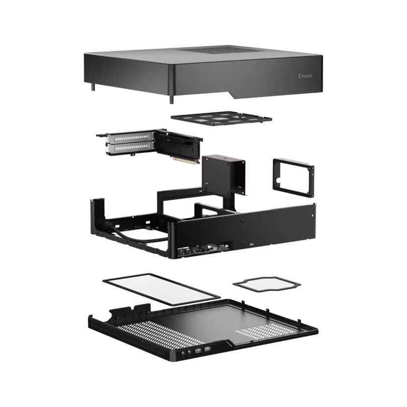 Fractal Design Node 202 Black Mini ITX Computer Case, 377 x 82 x 330 mm, 3x Dust filters (CPU, GPU & PSU), Total fan mounts 2x 120 mm in graphics card chamber, 2 x Expansion slots, SFX PSUs up to 130 mm long | CA-NODE-202-BK thumbnail 5