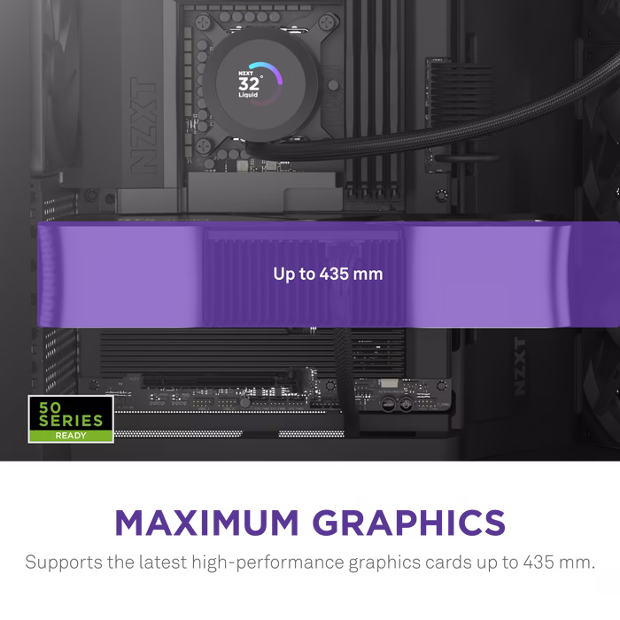 NZXT H9 Flow Large Dual-Chamber Mid-Tower ATX Airflow Case (2025), Panoramic View, Back-Connect Motherboard Compatible, Radiator Upto 420mm, Pre-Installed Fans 1x F140Q (CV), 1x F120Q (CV), Black | CM-H92FB-01 thumbnail 8