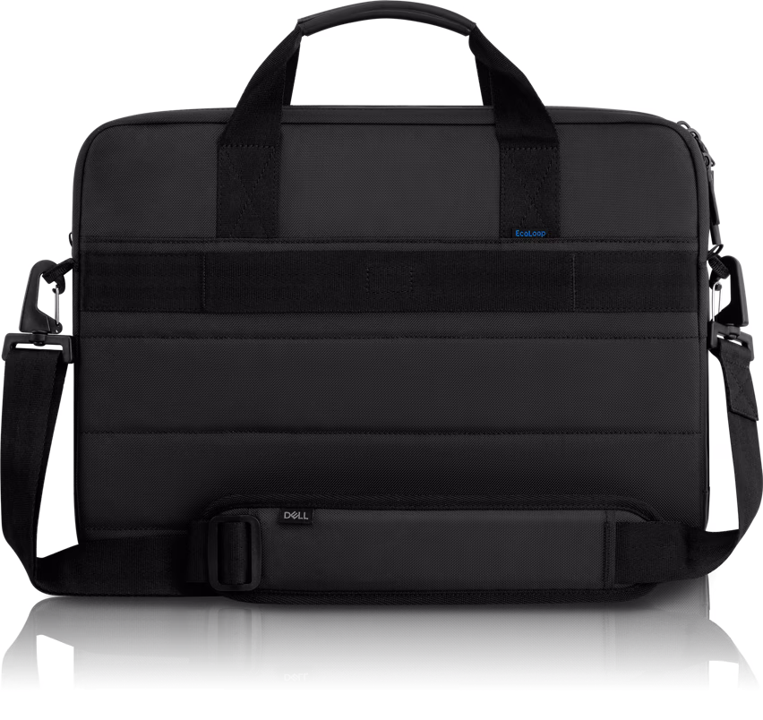 Dell EcoLoop Pro Briefcase 15, 840D fabric, 4.3 in x 11.4 in, Fits most Dell screen sizes up to 15.6",  100% recycled ocean-bound plastic, Weather-resistant, adjustable shoulder strap, luggage pass through, reflective accent thumbnail 3