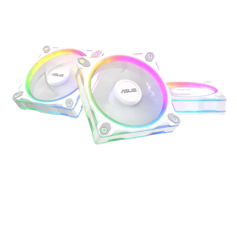 ASUS Prime MR120 ARGB Reverse 120mm White Case Fan - Triple Pack, 1600 rpm (+/-10%) Speed, 58 CFM Airflow, 1.38 mm H2O Pressure, 23 dB(A) Noise Level | 90DA00L3-B09020 thumbnail 2