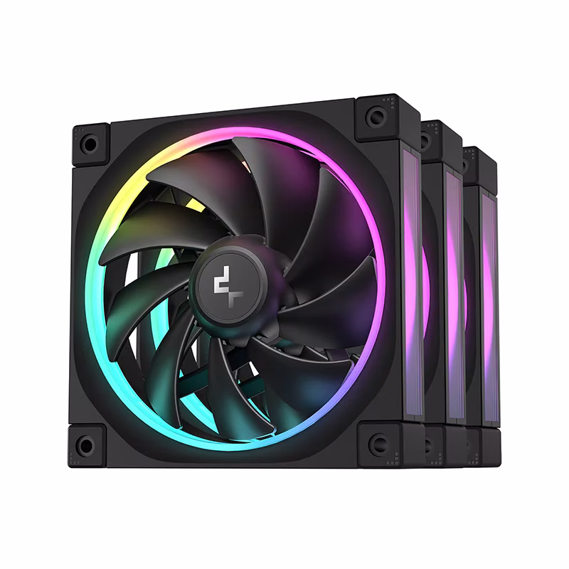 Deepcool FL12-3 IN 1 PWM ARGB 120mm 3 Pack Case Fan, 120??120??25 mm(L??W??H), 500-2150 RPM??10%, 8-pin Connector, Fluid Dynamic Bearing, Black | R-FL12-BKAPN3-G – Buy Online