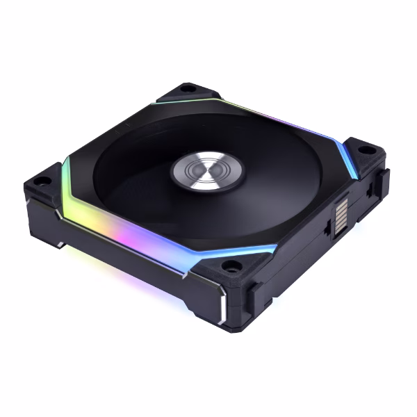 LIAN LI UNI FAN SL120 V2, 120mm RGB case fan, 3-pack black, high airflow, quiet operation, daisy chain, ARGB, PWM | G99.12SLV23B.00 thumbnail 2